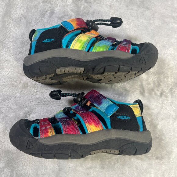 Keen Newport H2 Kids 9 Hiking Rugged Sandals Youth Rainbow Tye Dye Waterproof - Picture 7 of 9
